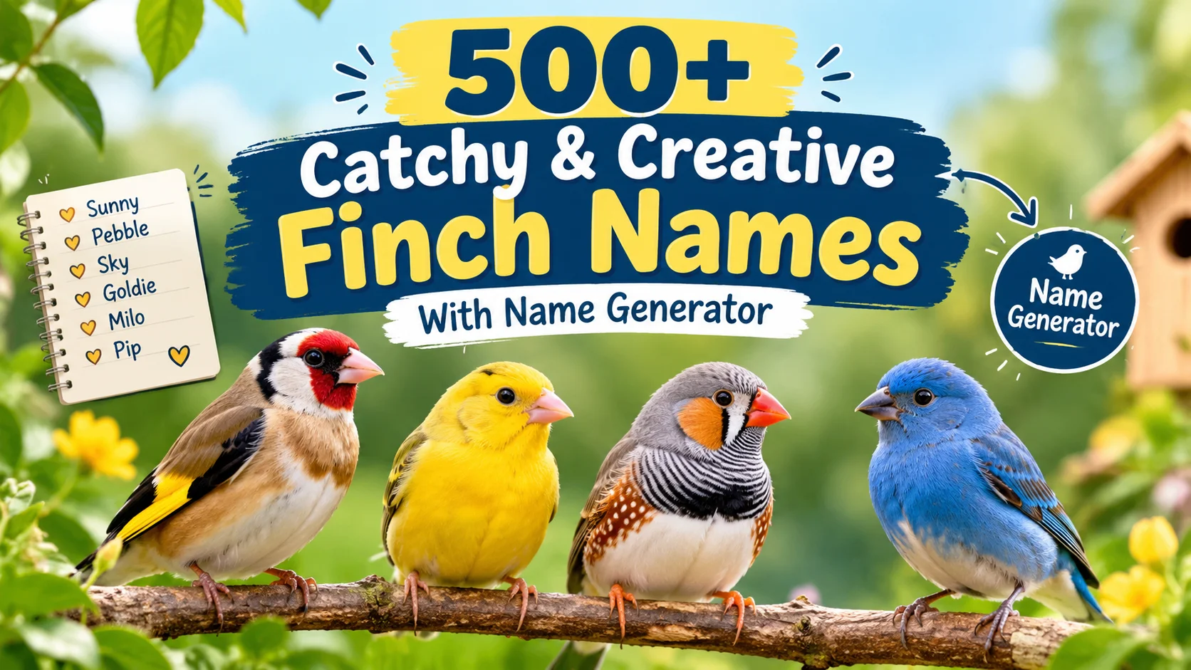 Catchy & Creative Finch Names With Name Generator