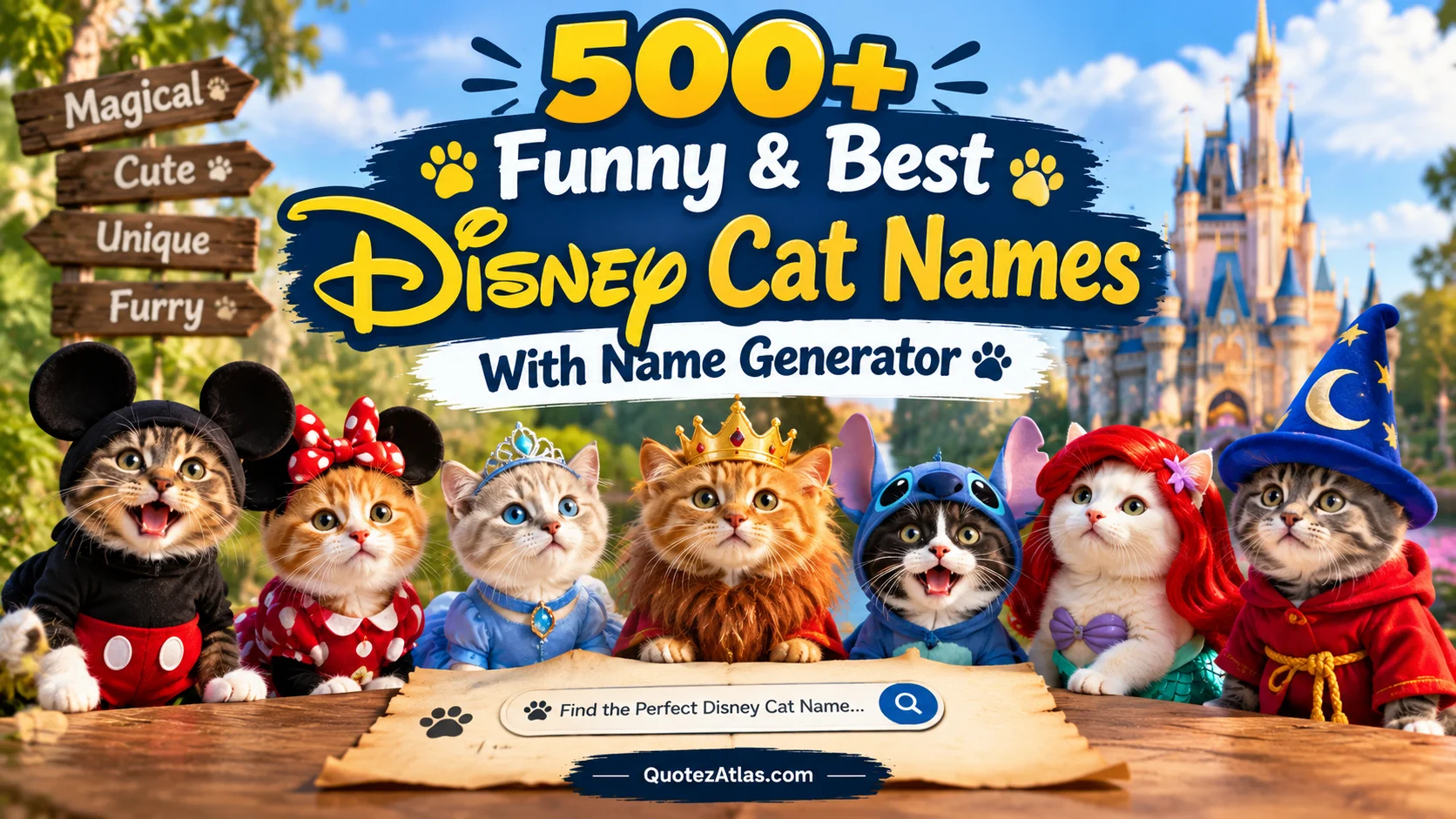 Funny & Best Disney Cat Names With Name Generator