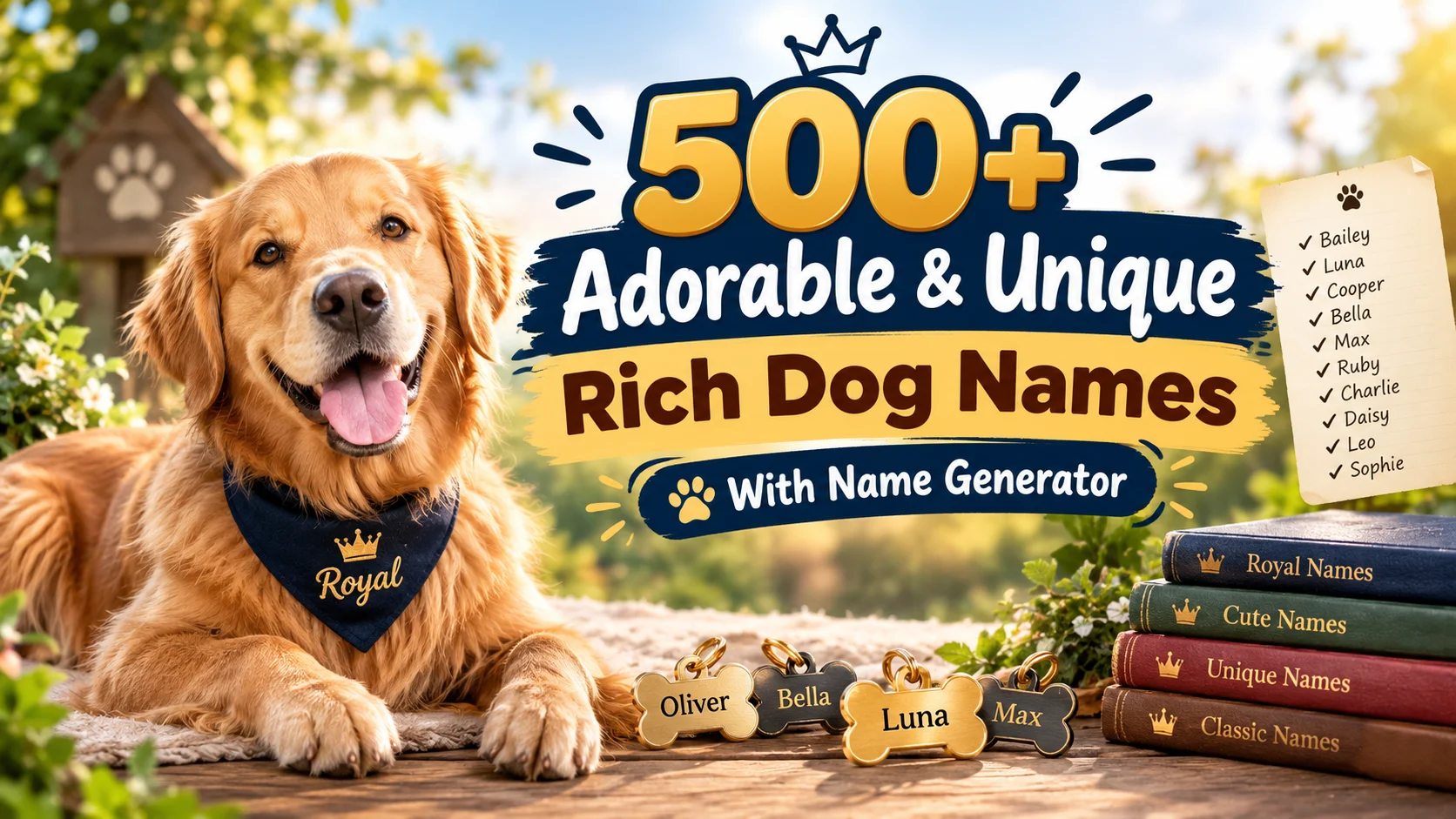 Adorable & Unique Rich Dog Names With Name Generator