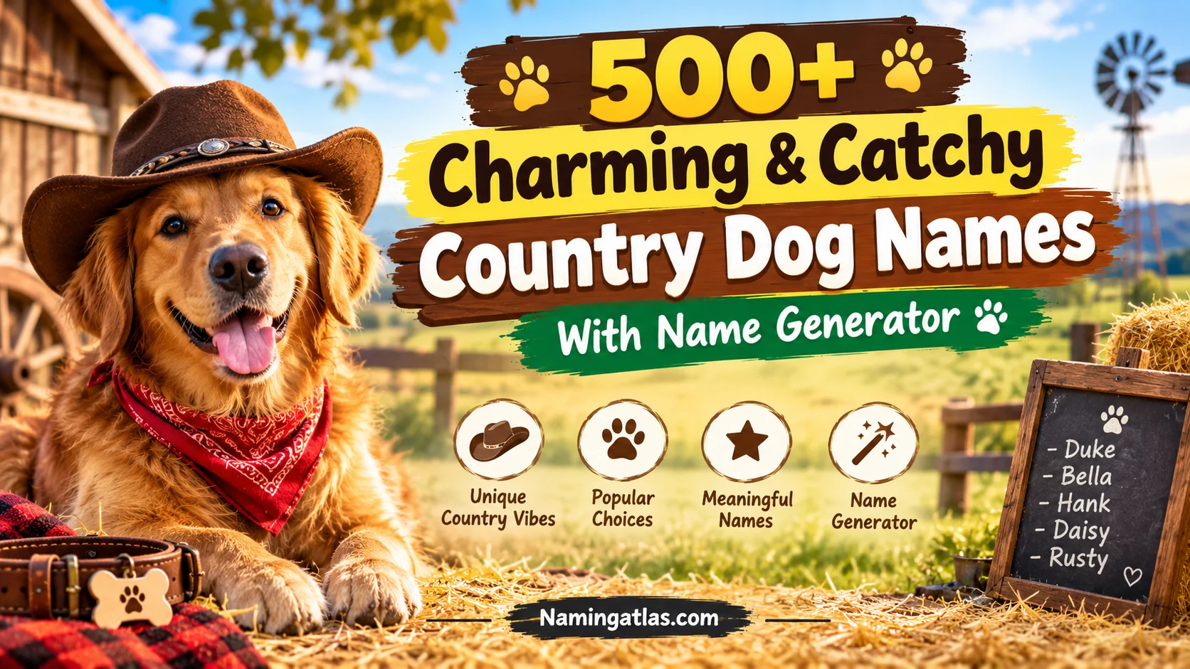 Charming & Catchy Country Dog Names With Name Generator