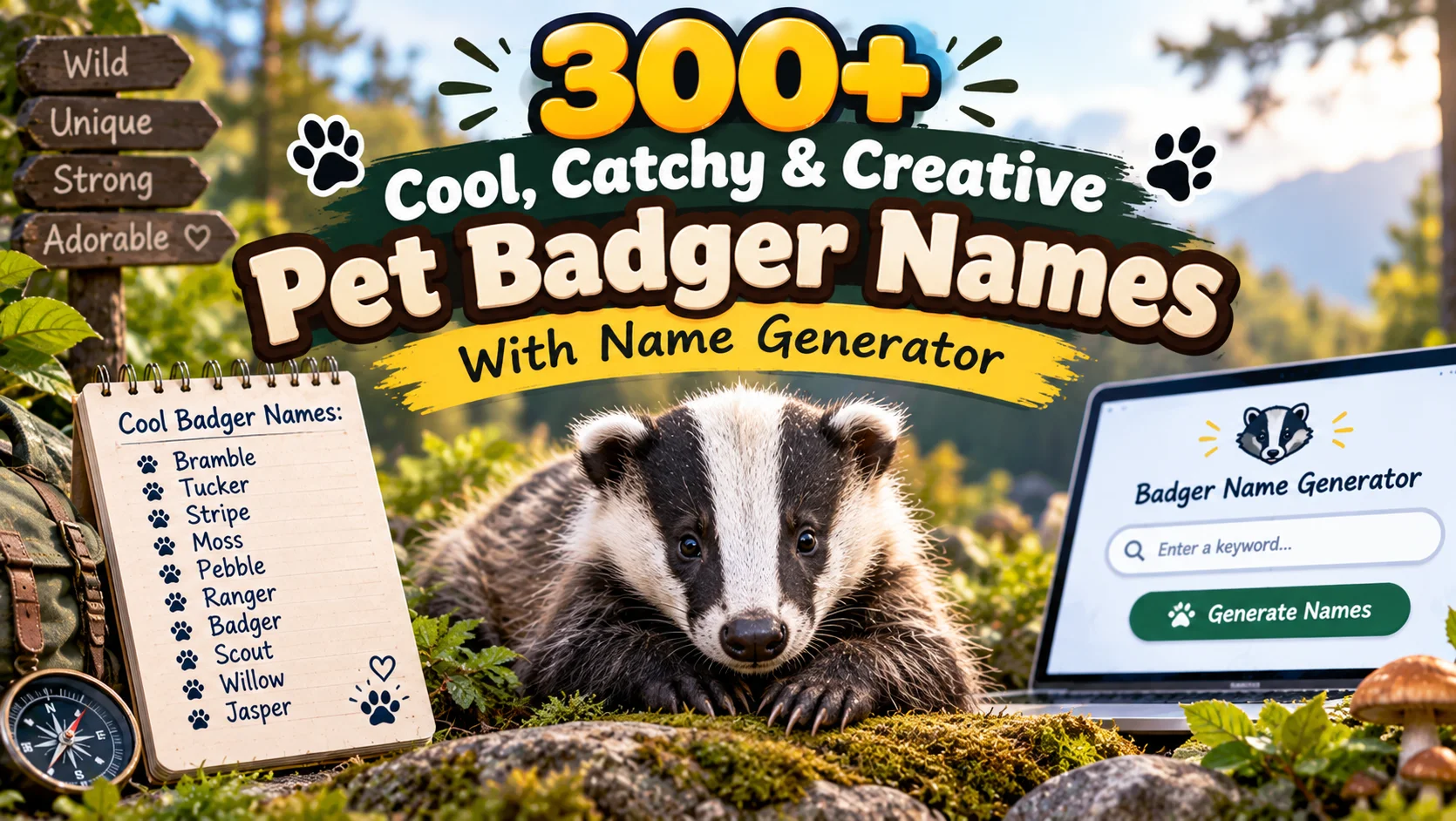Cool, Catchy & Creative Pet Badger Names With Name Generator