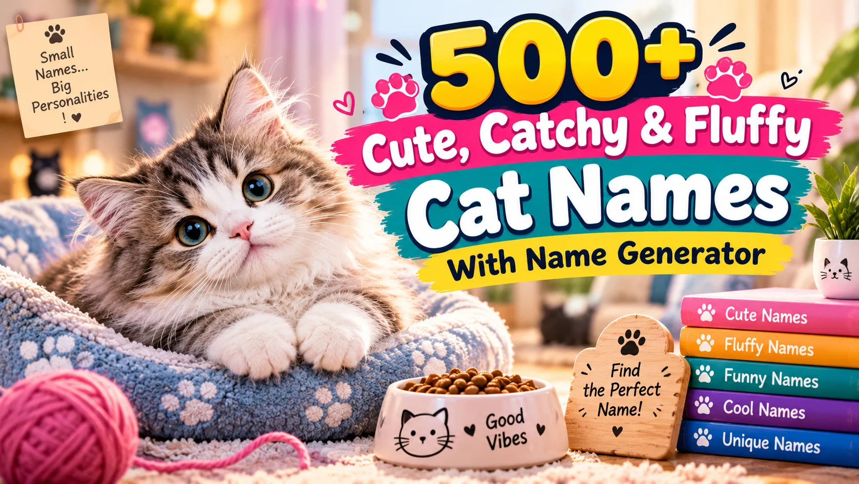 Cute, Catchy & Fluffy Cat Names With Name Generator