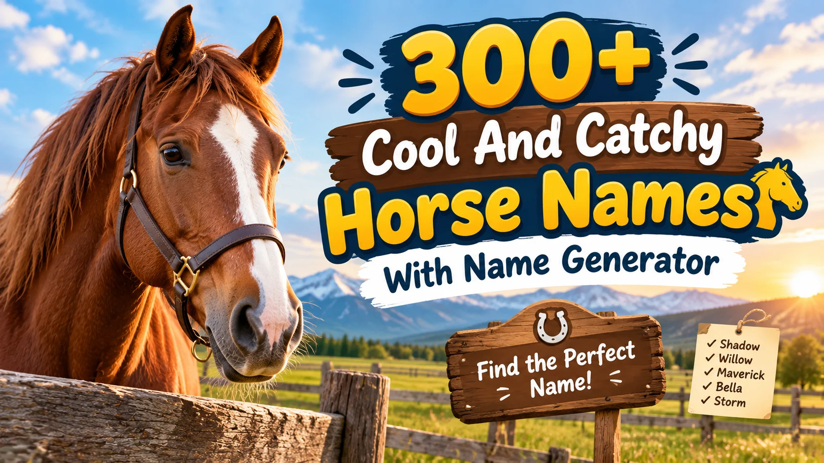 Cool And Catchy Horse Names With Name Generator