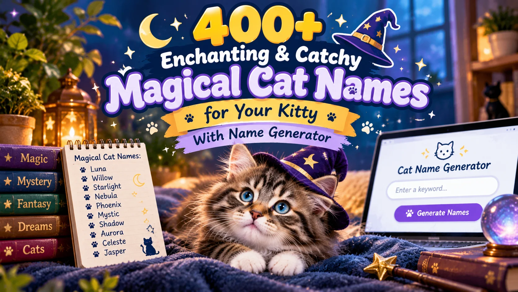 Enchanting & Catchy Magical Cat Names for Your Kitty With Name Generator