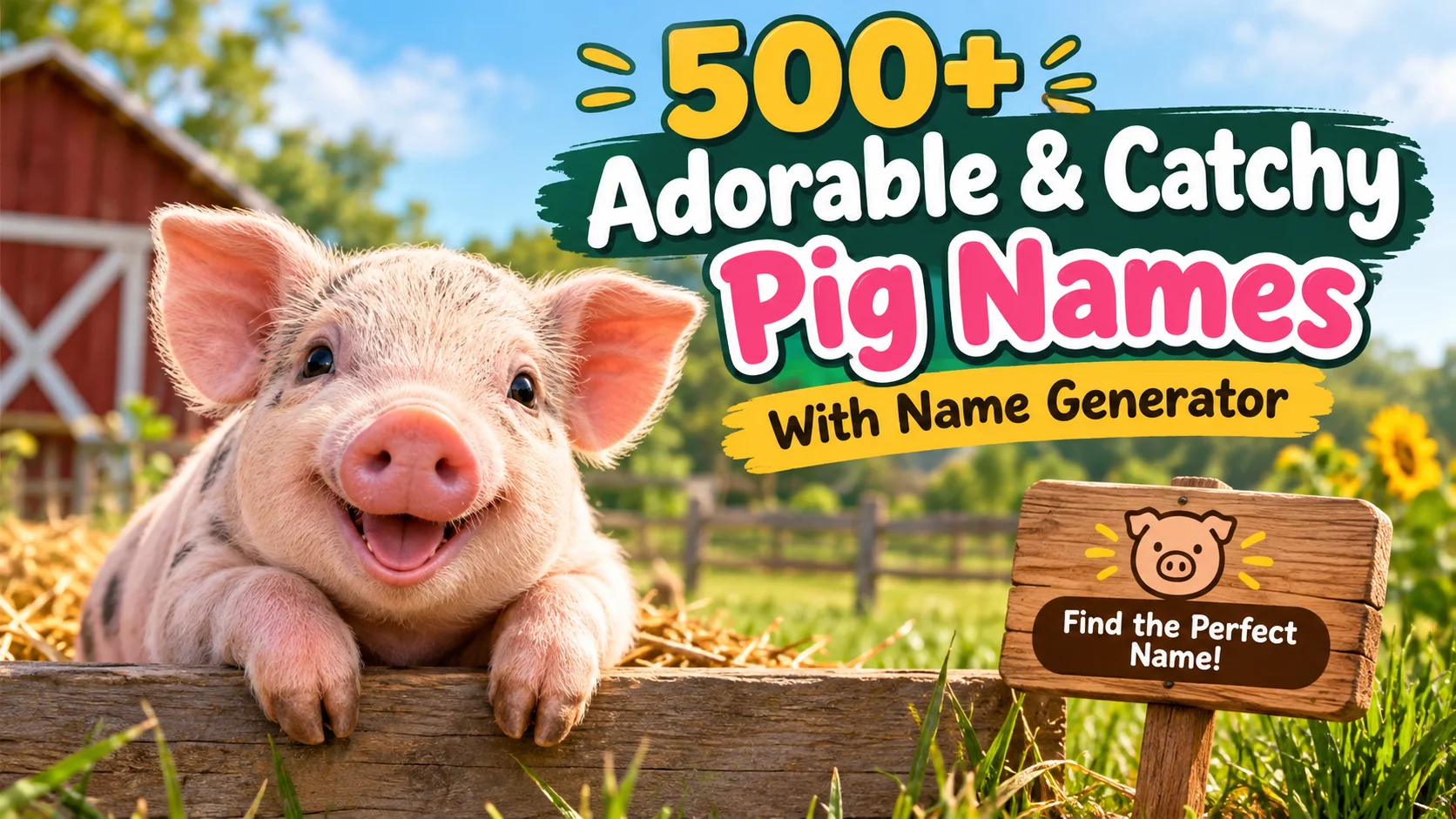 Adorable & Catchy Pig Names With Name Generator