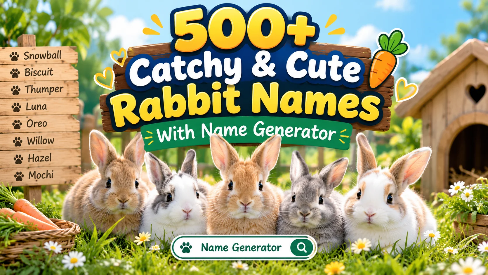 Catchy & Cute Rabbit Names With Name Generator