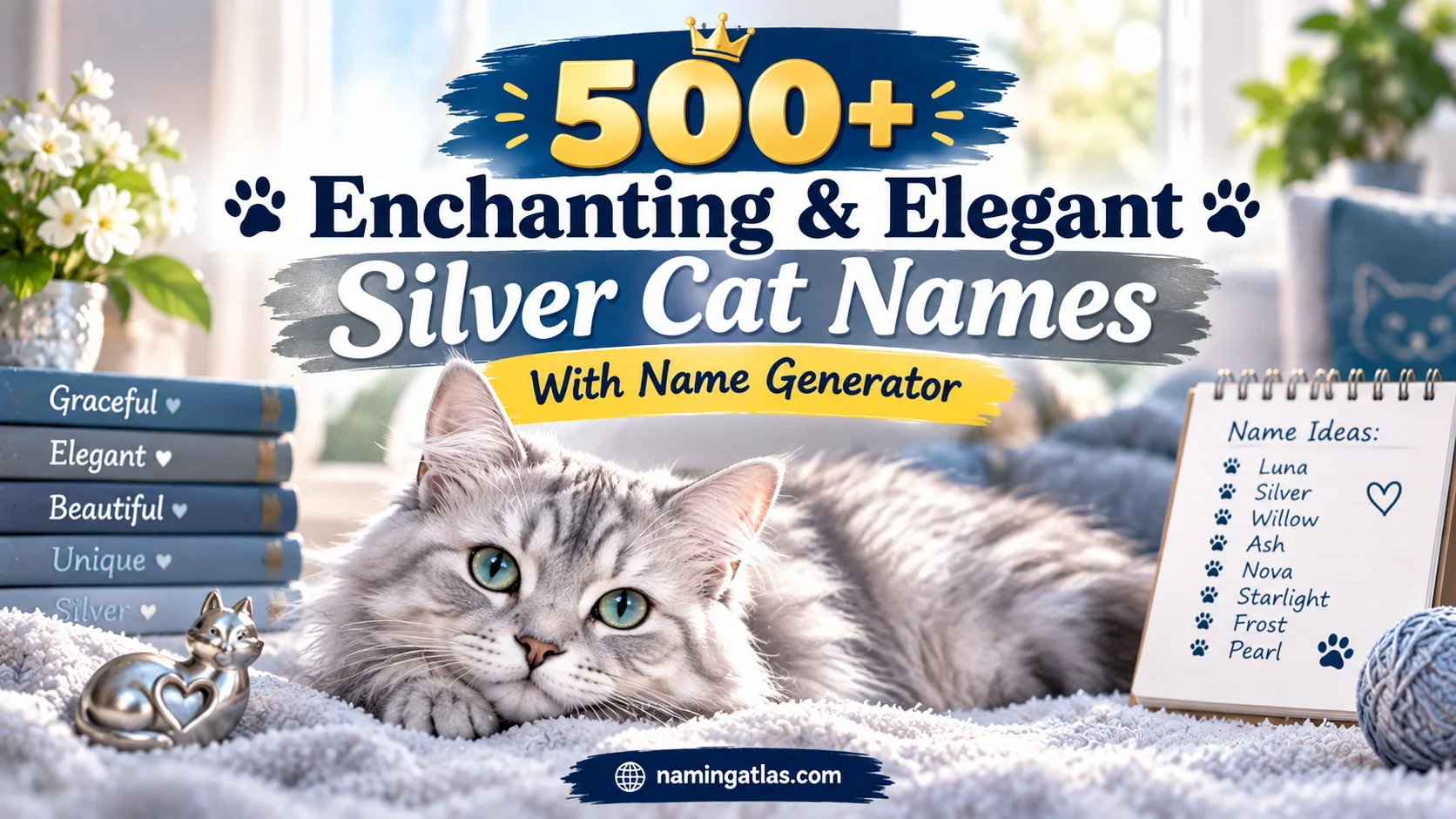 Enchanting & Elegant Silver Cat Names With Name Generator