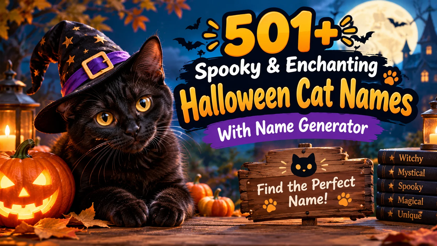 Spooky & Enchanting Halloween Cat Names With Name Generator
